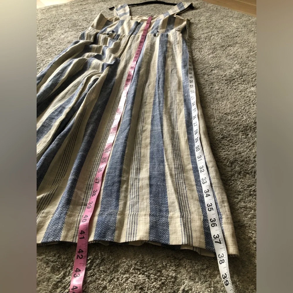 Alice + Olivia Marty Belted Striped Linen-Blend Jumpsuit - Picture 16 of 16